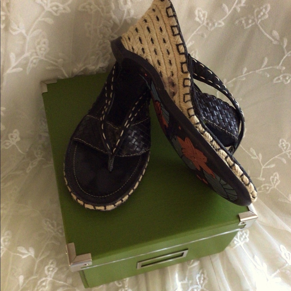Indigo by Clarks black Normandy sandals. Size 7